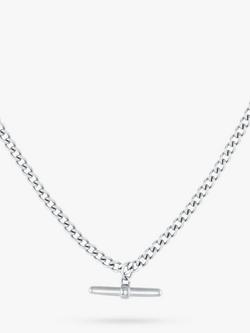 Orelia & Joe Curb Chain T-Bar Pendant Necklace - view 2, Silver