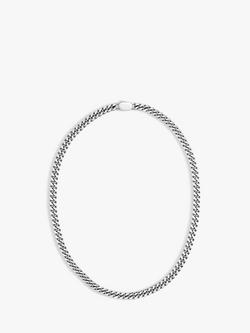 Orelia Chunky Flat Curb Chain Necklace, Silver, Silver
