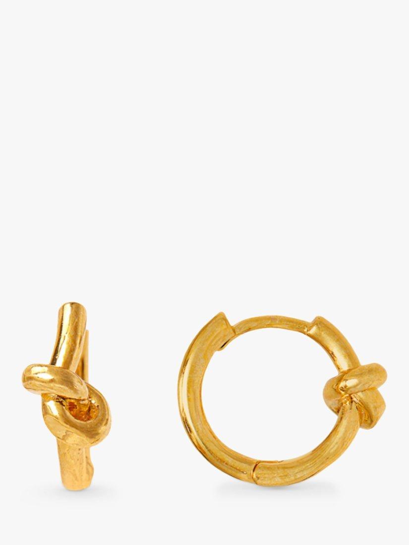 Orelia Polished Knot Huggie Hoops, Gold