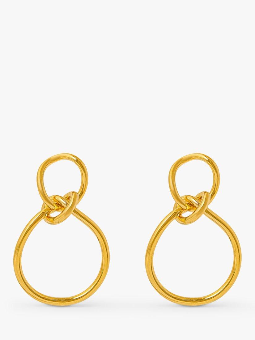 Orelia Statement Interlocking Knot Earrings Gold