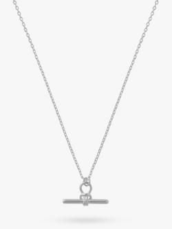 Orelia Dainty T-Bar Knot Detail Pendant Necklace - view 2, Silver