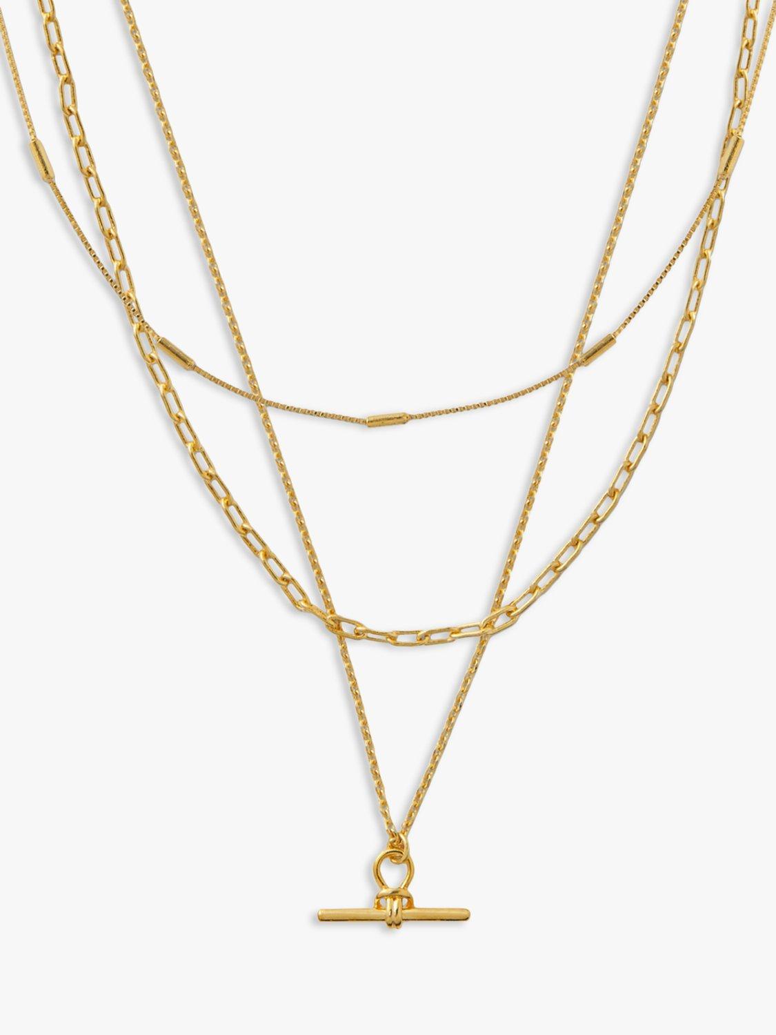 Orelia Dainty Mixed Chain Layered Necklaces, Gold