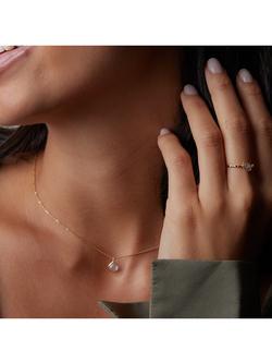 Orelia Luxe Semi Precious Moonstone Charm Necklace, Gold - view 2, Gold