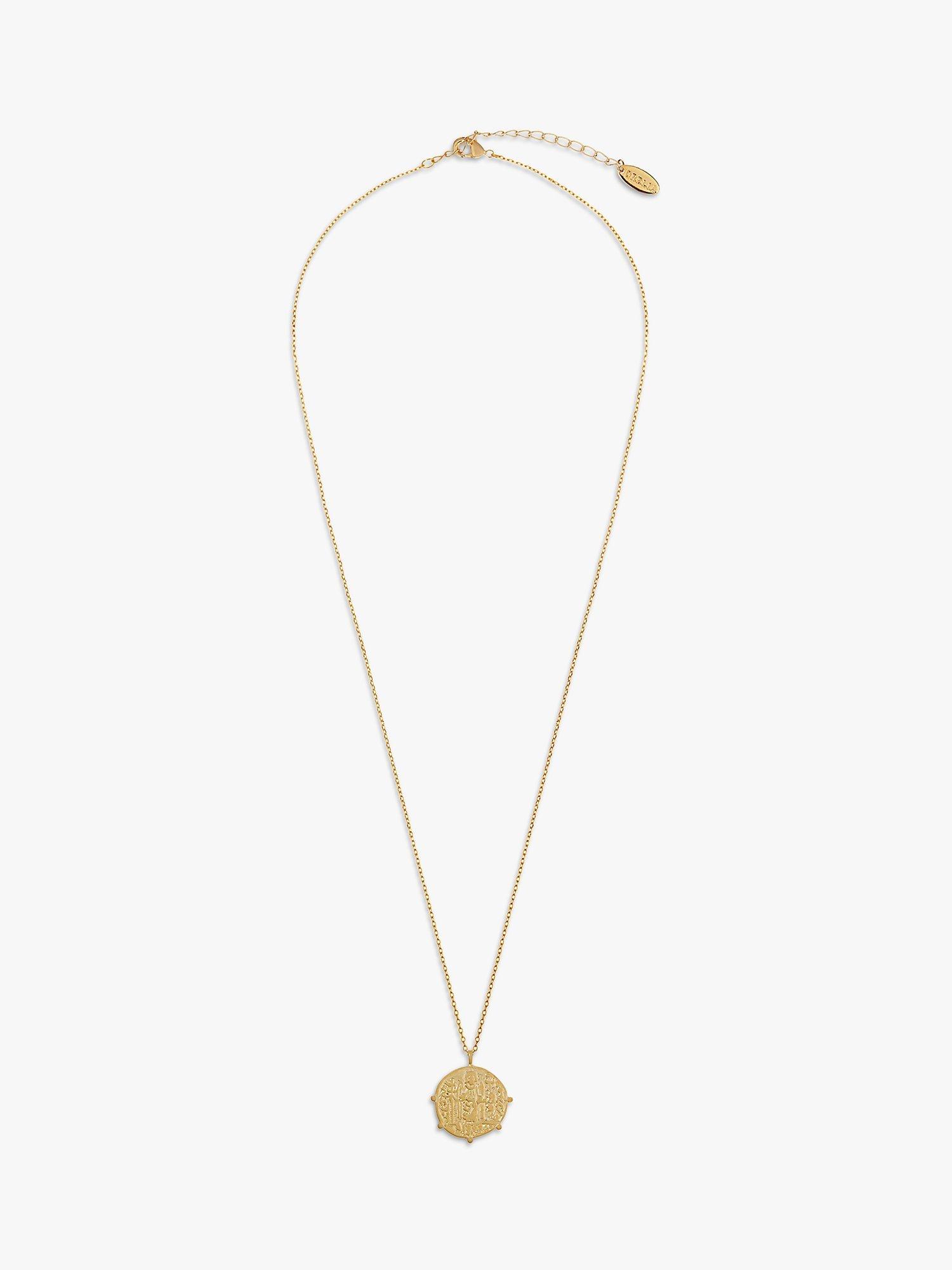 Orelia Coin Medallion Pendant Necklace, Gold