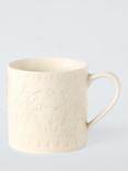 John Lewis Star Debossed Stoneware Mug, 350ml, White