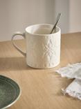 John Lewis Star Debossed Stoneware Mug, 350ml, White