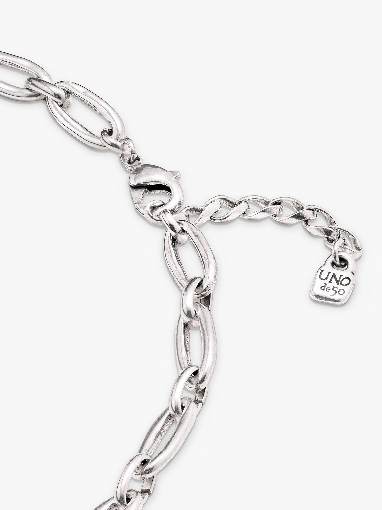 Product image 3 of 3, which shows UNOde50 Alien Oval Link Necklace, Silver