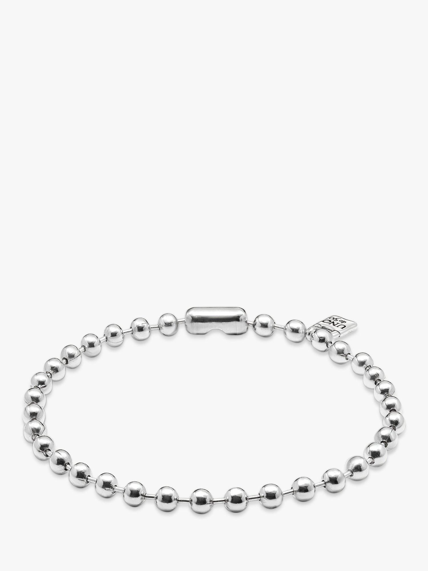 Product image 2 of 4, which shows UNOde50 Copito De Nieve Large Bead Chain Necklace, Silver