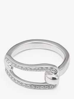 UNOde50 Prosperity Topaz Link Design Ring - view 2, Silver