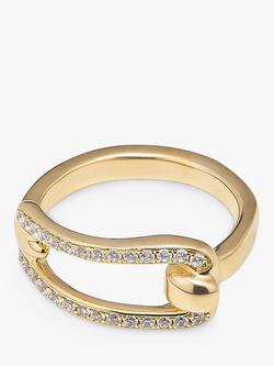 UNOde50 Prosperity Topaz Link Design Ring - view 2, Gold