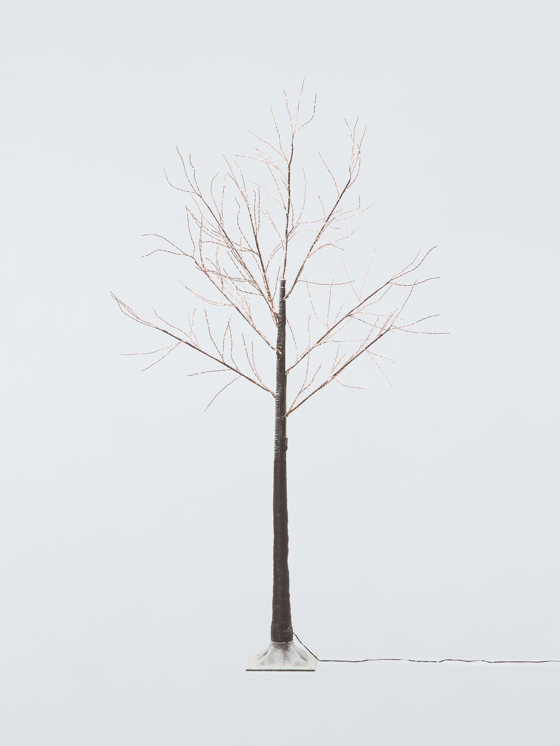 John Lewis PreLit Birch Twig Tree, Copper/Pure White, 6ft