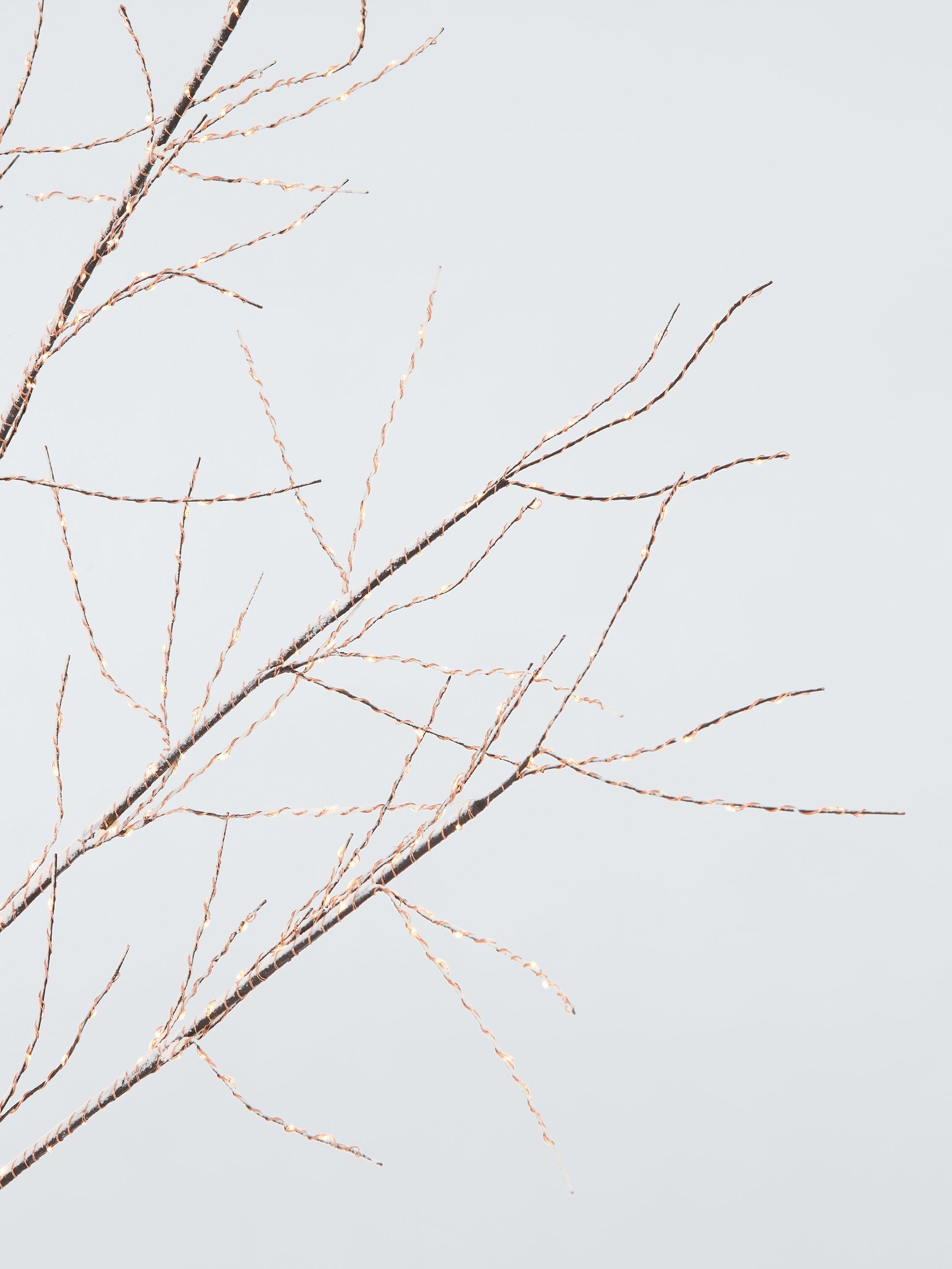 John Lewis PreLit Birch Twig Tree, Copper/Pure White, 6ft