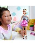 Barbie Fashionistas #213 Blonde with Striped Top, Pink Skirt & Sunglasses Doll