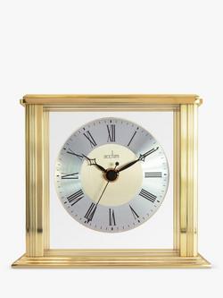 Acctim Hamilton Roman Numeral Mantel Clock, Brass Effect - view 2, Brass Effect