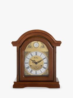 Acctim Redbridge Roman Numeral Analogue Wood Mantel Clock, Natural/Brass Effect, Natural/Brass Effect