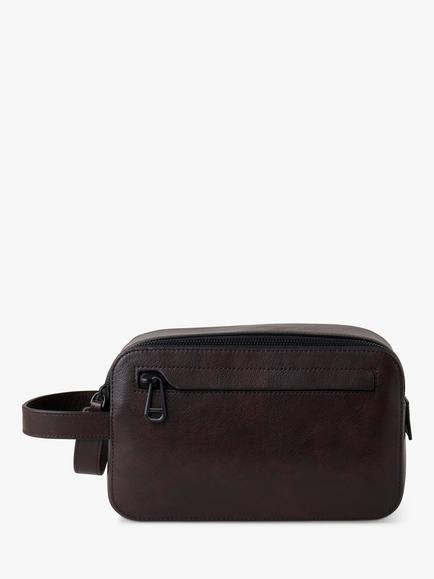 Mulberry Smooth Leather Double Zip Wash Case, Dark Chocolate, Dark Chocolate