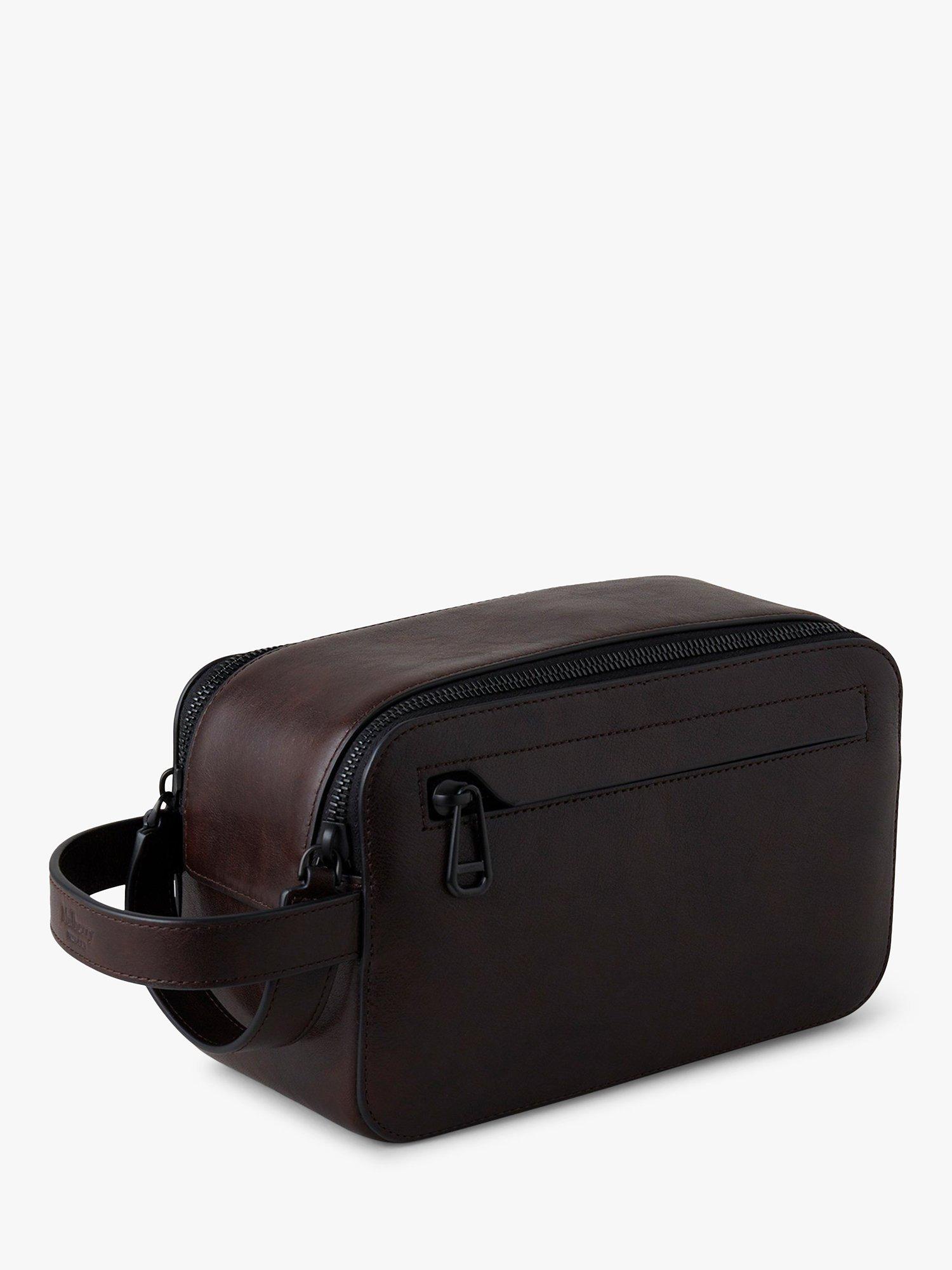 Product image 3 of 4, which shows Mulberry Smooth Leather Double Zip Wash Case, Dark Chocolate