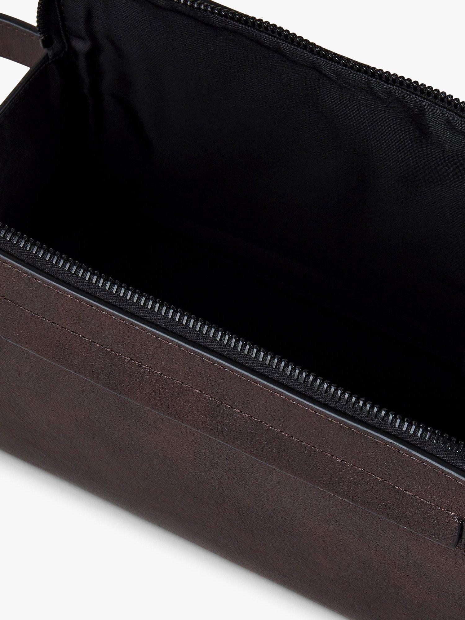Product image 4 of 4, which shows Mulberry Smooth Leather Double Zip Wash Case, Dark Chocolate