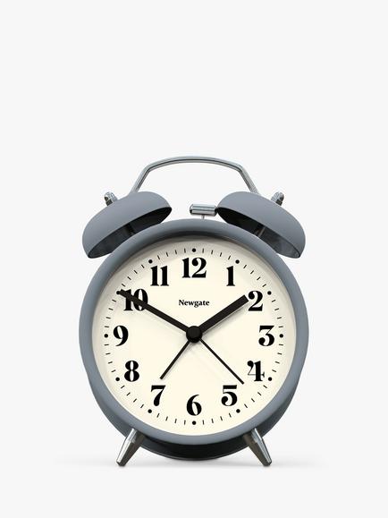 Newgate Clocks Theatre Silent Sweep Analogue Alarm Clock, French Navy, French Navy