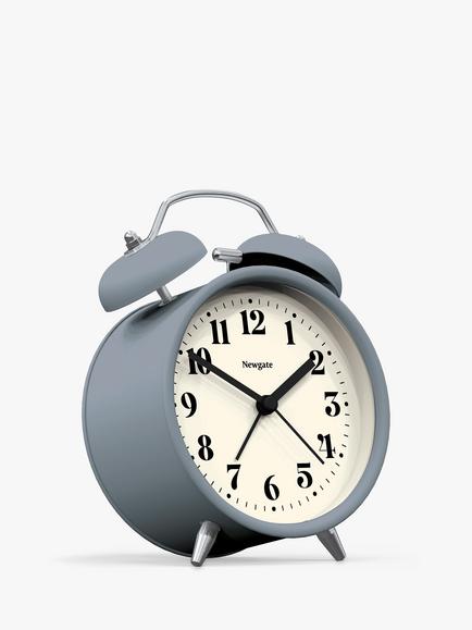 Newgate Clocks Theatre Silent Sweep Analogue Alarm Clock, French Navy - view 2, French Navy