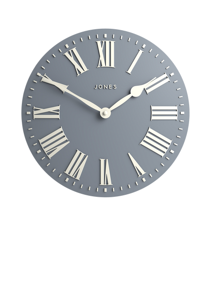 Jones Clocks Strand Roman Numeral Analogue Wall Clock, 30cm, French Navy, French Navy