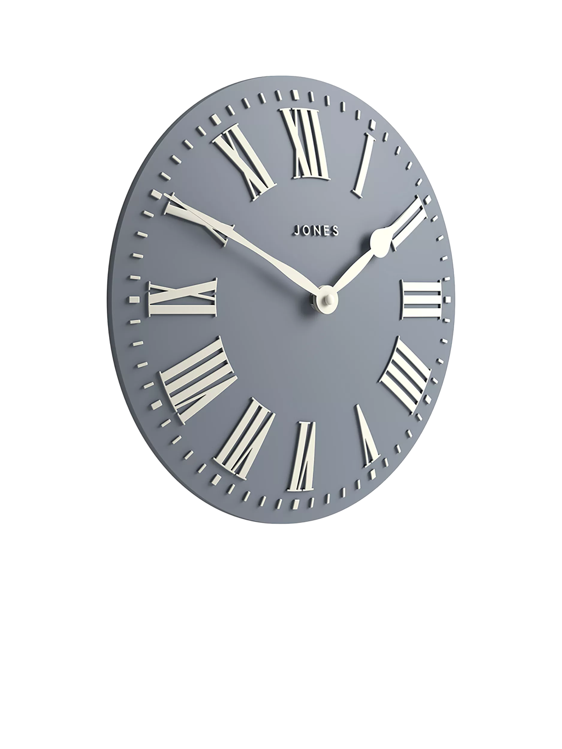 JONES CLOCKS® Wanduhr Strand – 30 Cm, Dunkelgrau Mit Römischen Ziffern | Konvexes Design, Perfekt Für Küche, Wohnzimmer & Büro