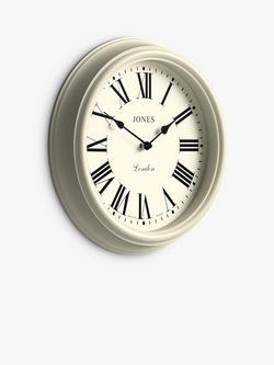 Jones Clocks Venetian Roman Numeral Analogue Wall Clock, 30.5cm - view 2, Linen White