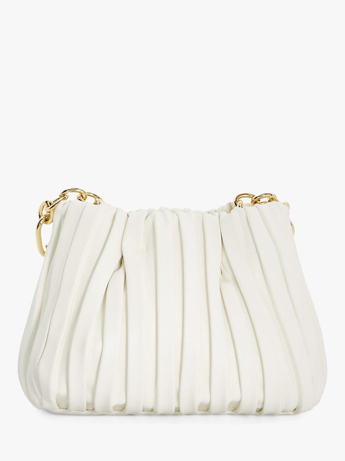 Product image 2 of 4, which shows Dune Dinidominie Small Pleat Slouch Bag, White