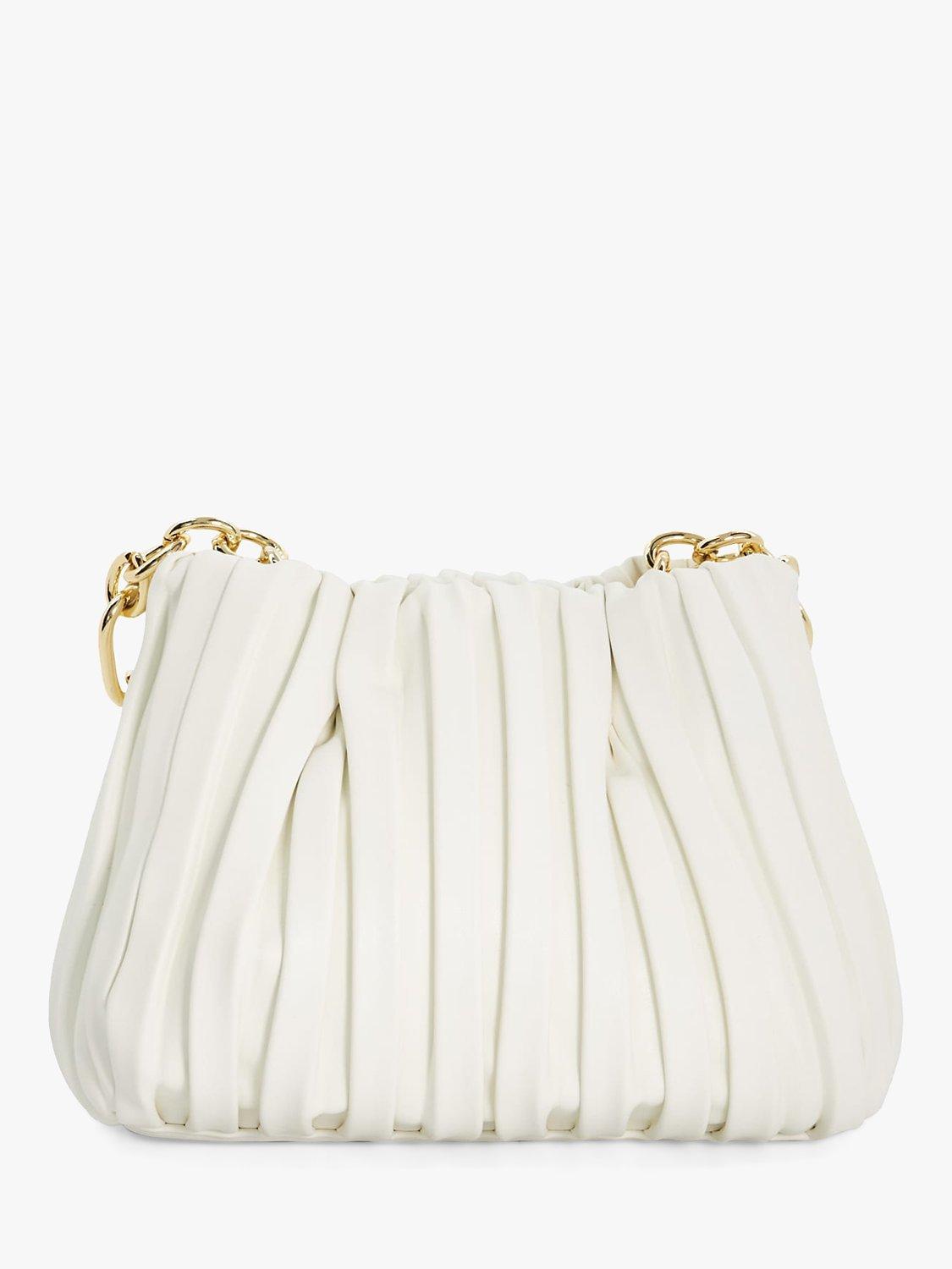 Dune Dinidominie Small Pleat Slouch Bag, White