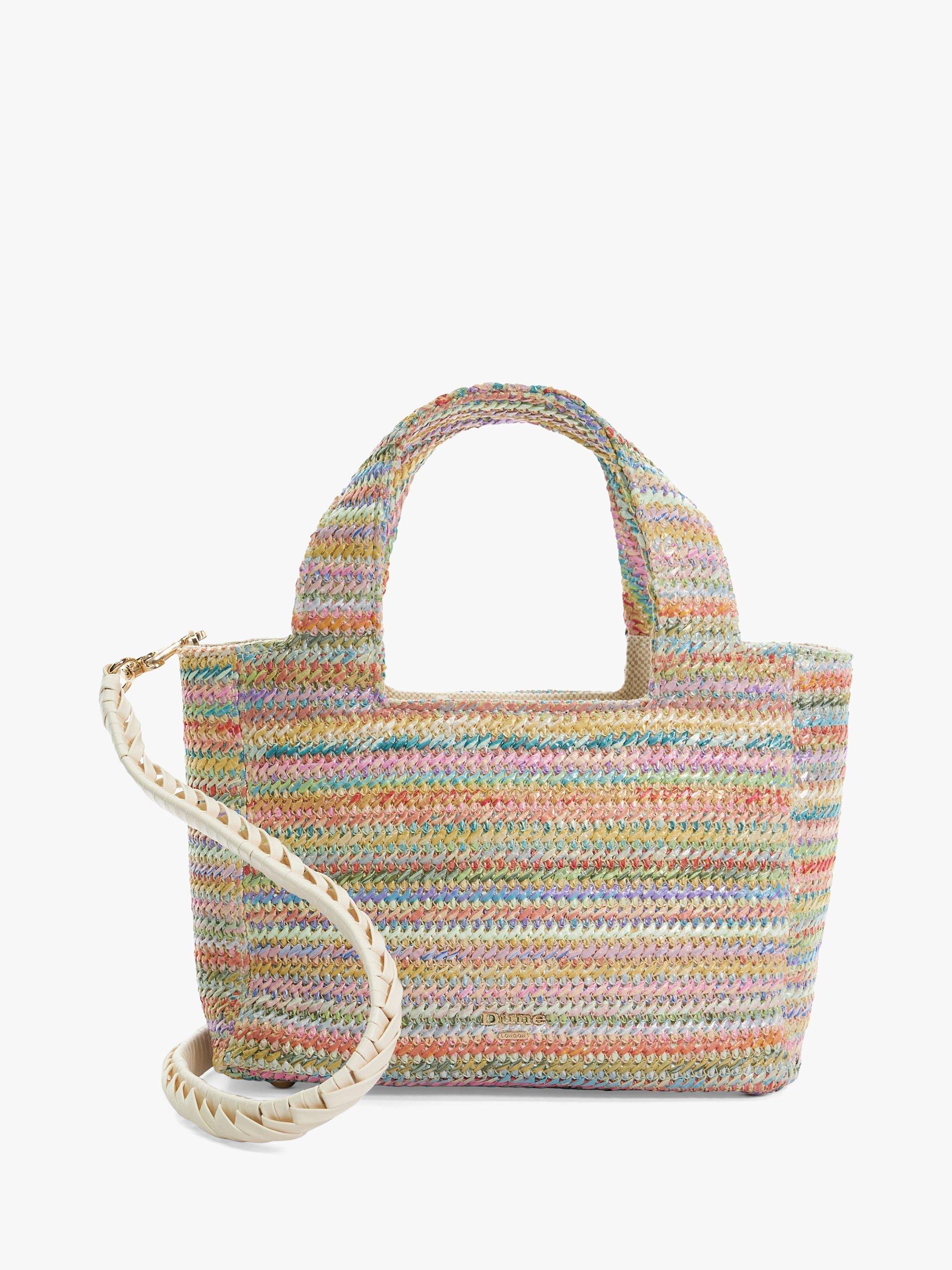 Dune Drios Raffia Grab Bag Multi Pastel