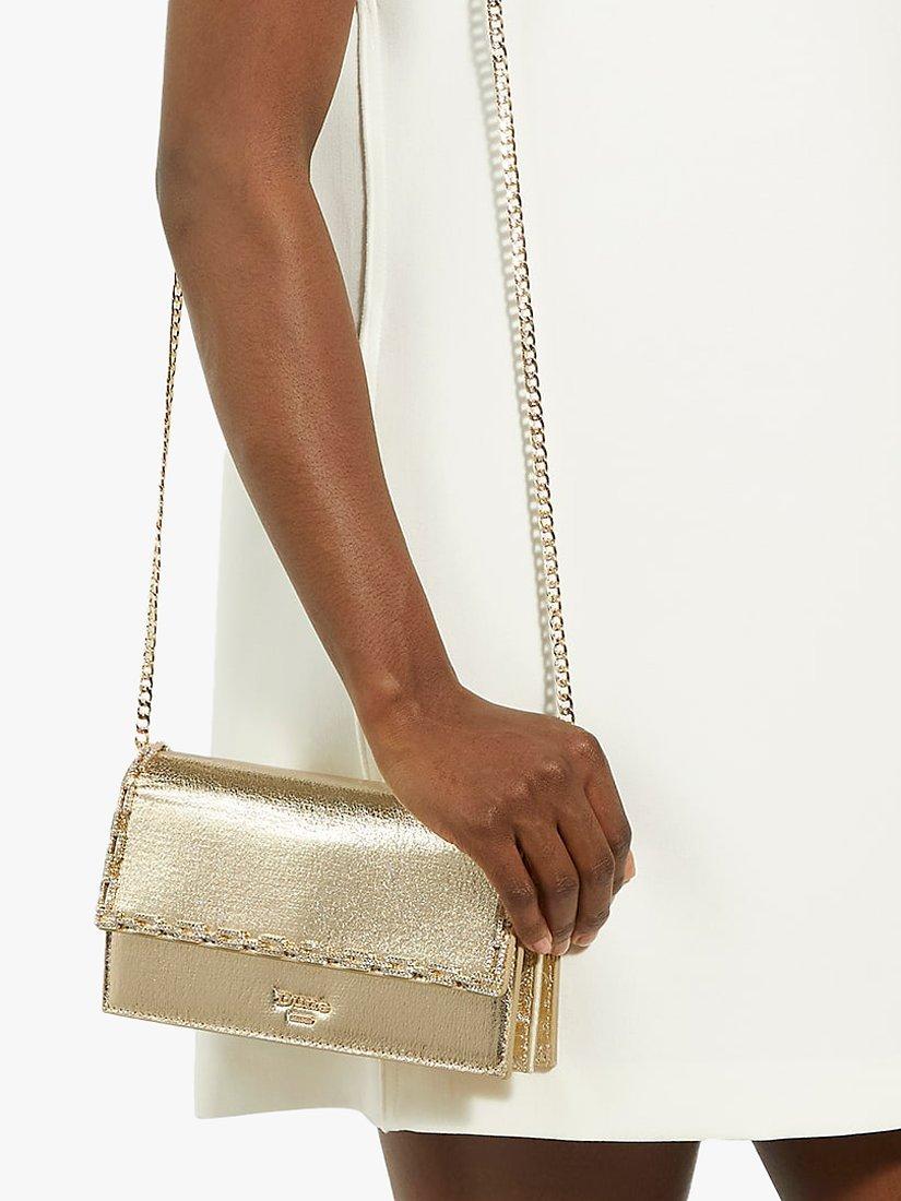 Product image 2 of 5, which shows Dune London Billionaires Clutch Bag, Gold