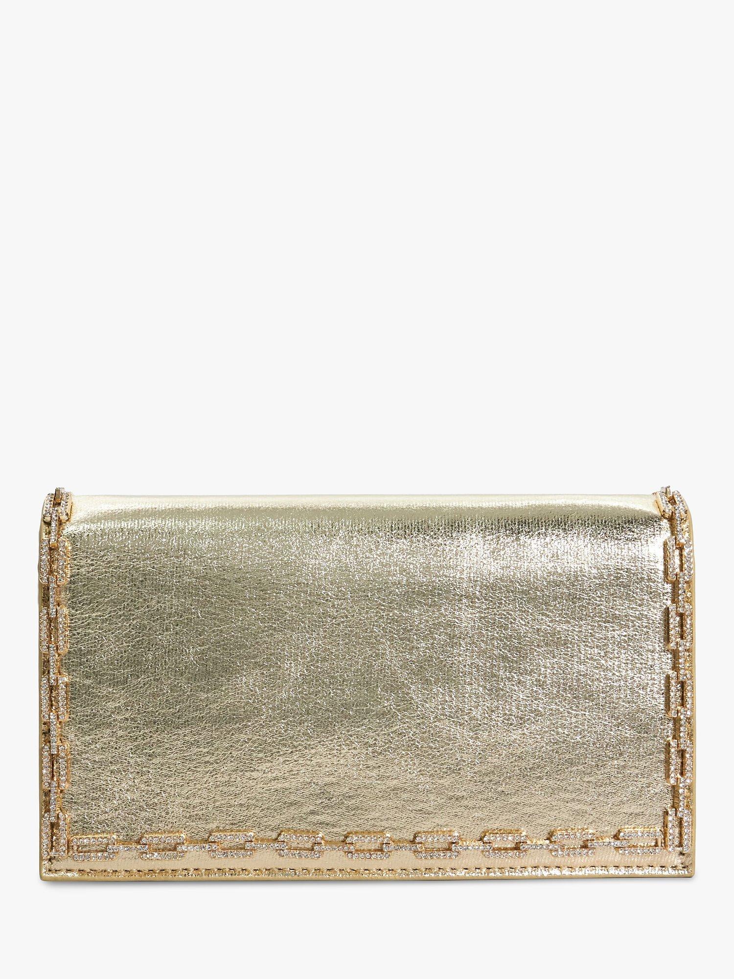 Product image 3 of 5, which shows Dune London Billionaires Clutch Bag, Gold