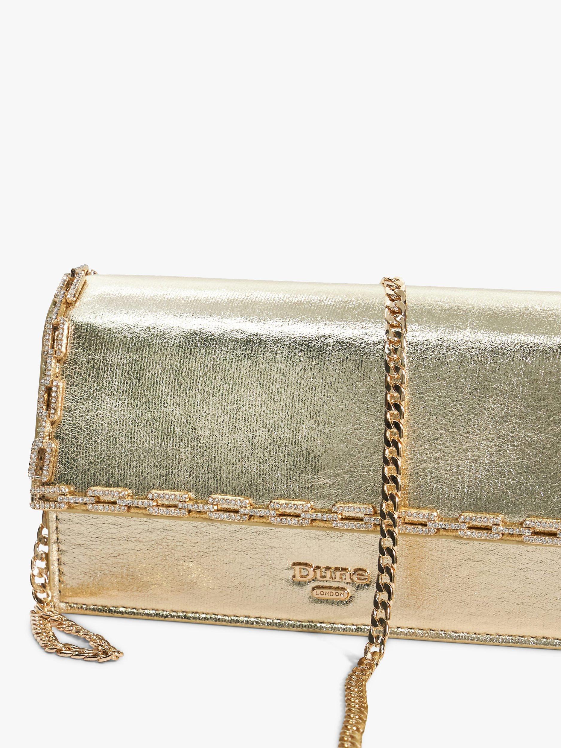 Product image 5 of 5, which shows Dune London Billionaires Clutch Bag, Gold