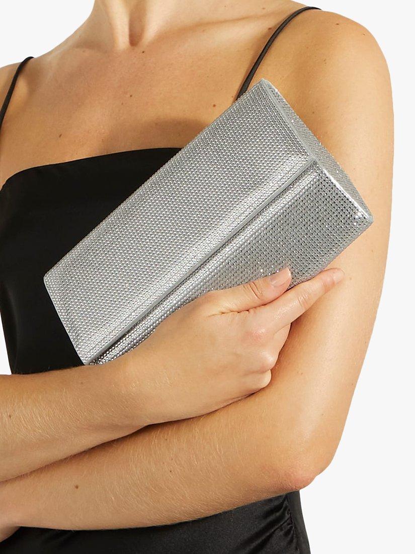 Dune silver clutch bag online