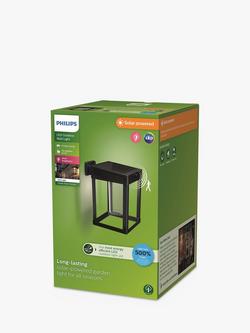Philips Camill Solar Powered Outdoor Wall Light, Black - view 2, Black