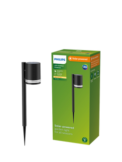 Philips Fyce Solar Powered Garden Spot Light, Black, Black