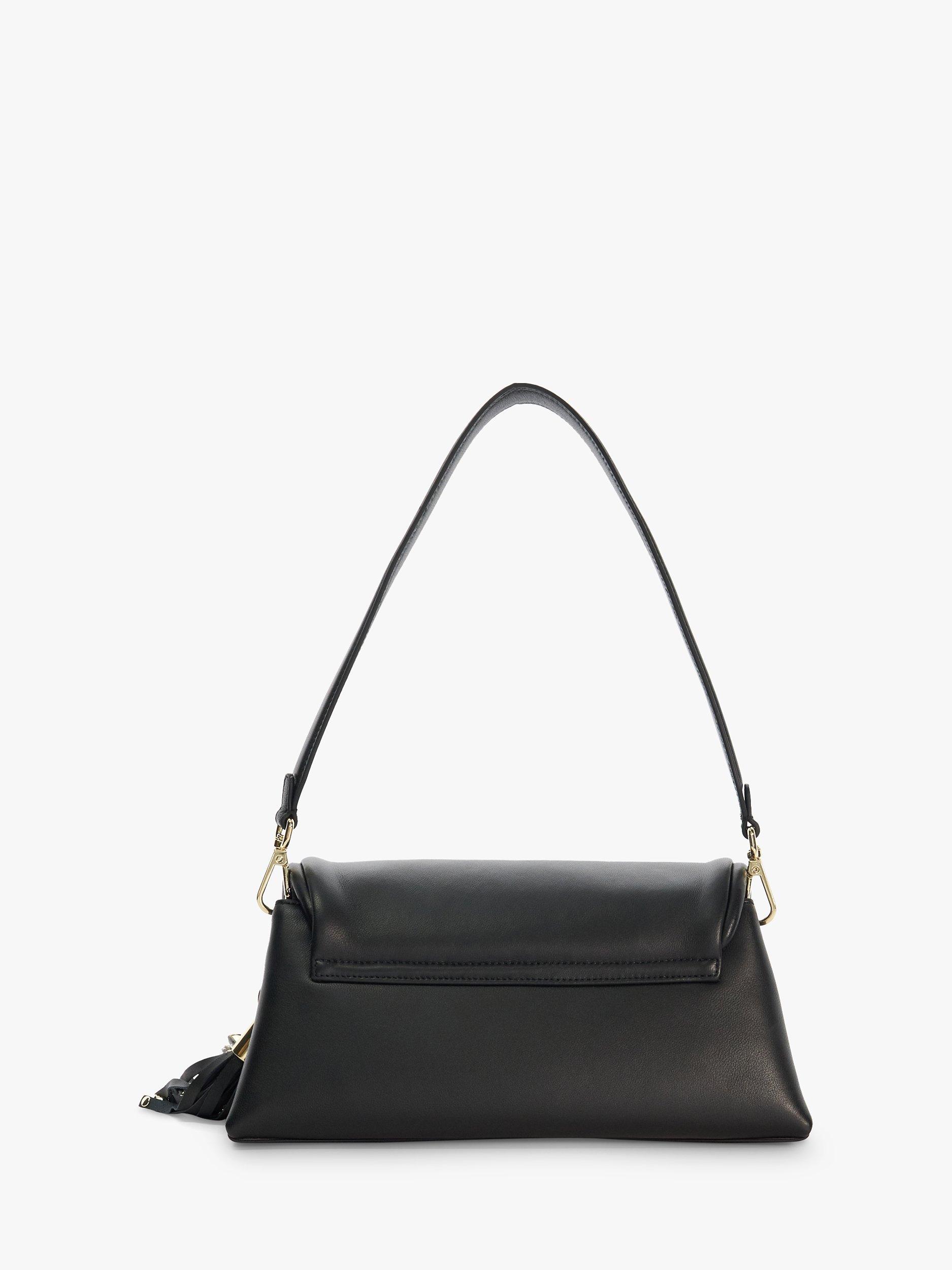 Product image 2 of 5, which shows Dune London Chelsea Leather Shoulder Bag, Black