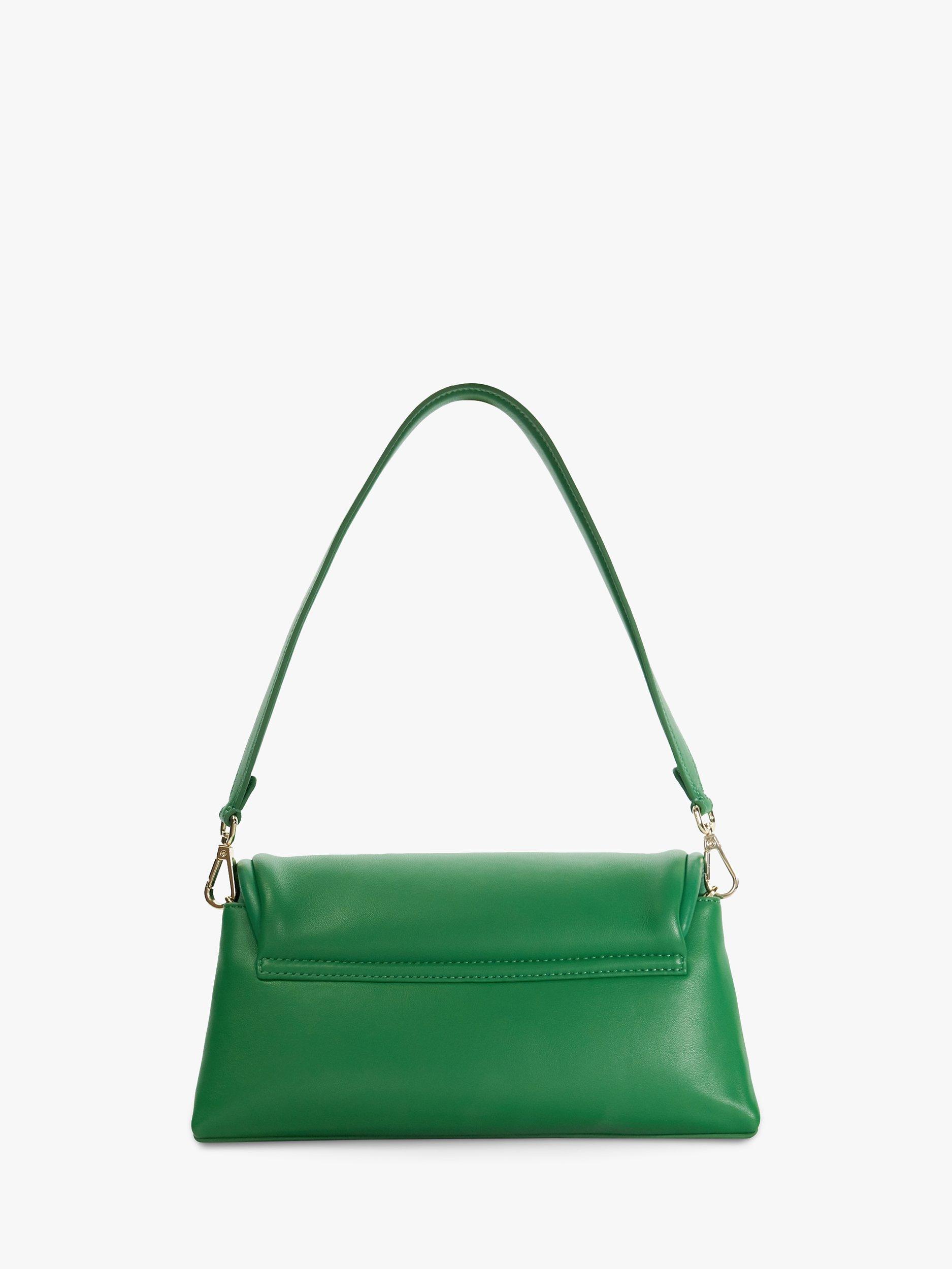 Product image 2 of 5, which shows Dune Chelsea Leather Shoulder Bag, Green