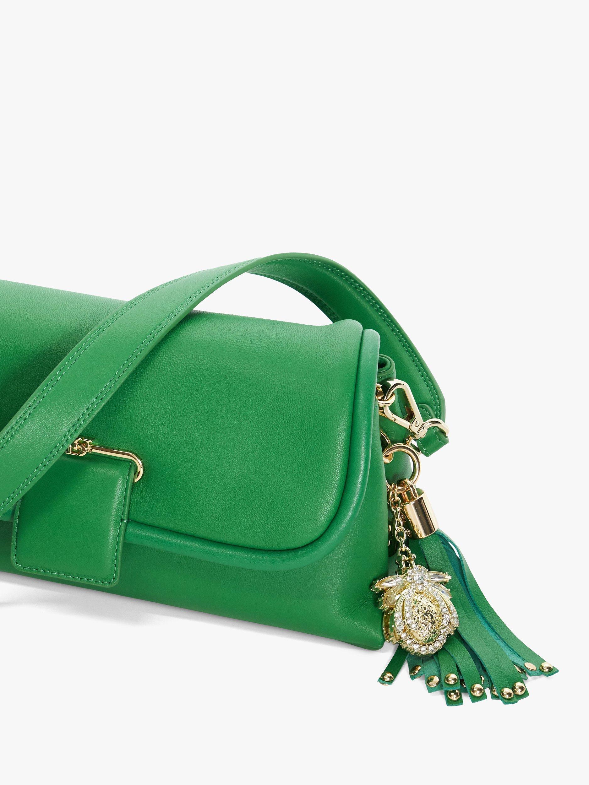 Product image 4 of 5, which shows Dune Chelsea Leather Shoulder Bag, Green