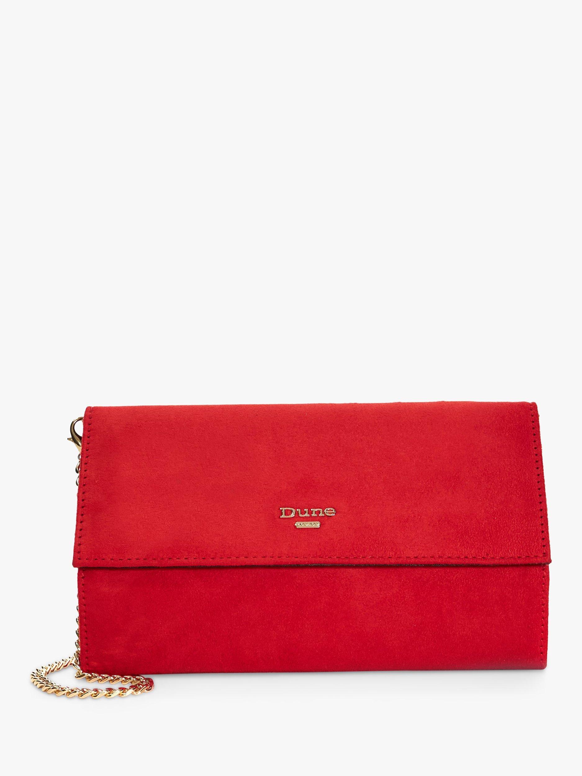 Product image 1 of 4, which shows Dune London Ballads Clutch Bag, Red