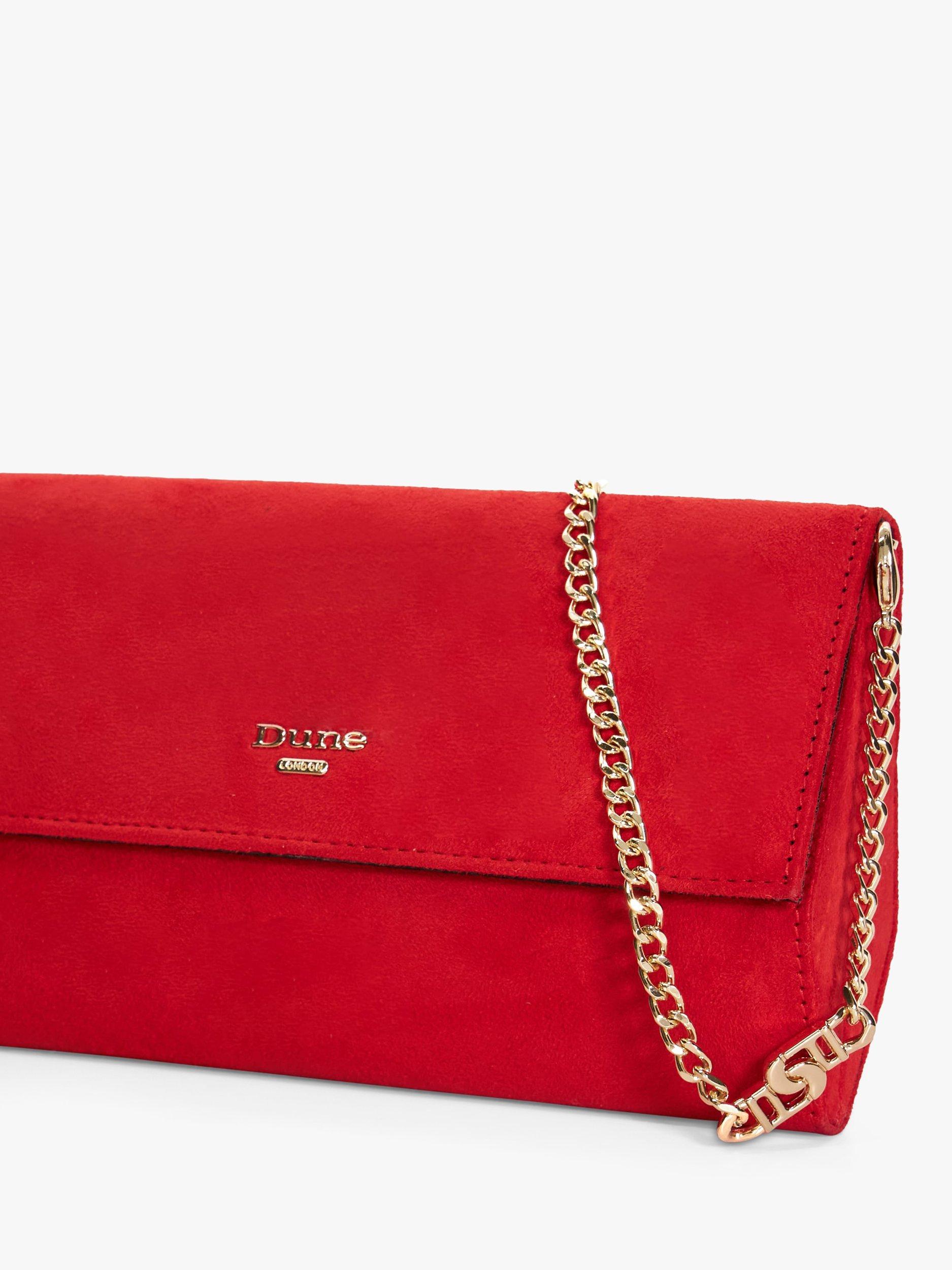 Product image 4 of 4, which shows Dune London Ballads Clutch Bag, Red