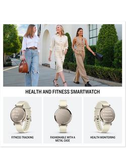 Garmin Lily 2 Smart Fitness Watch with Silicone Band, Cream Gold/Coconut - view 2, Cream Gold