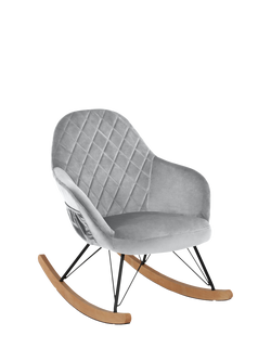 Little Seeds Monarch Hill Dahlia Upholstered Nursery Rocker - view 2, Grey Velvet