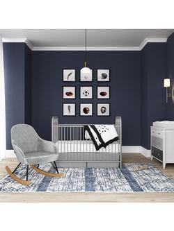 Little Seeds Monarch Hill Dahlia Upholstered Nursery Rocker, Grey Velvet