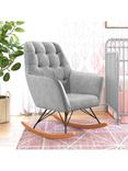 Little Seeds Raven Upholstered Nursery Rocking Chair, Grey Velvet