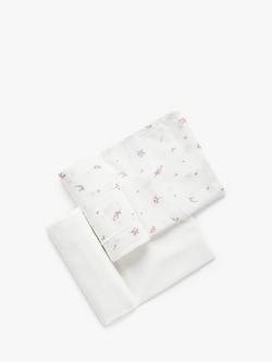 Purebaby Essentials Organic Cotton Muslin Wrap Set, Pack of 2, Vanilla Blossom, Vanilla Blossom
