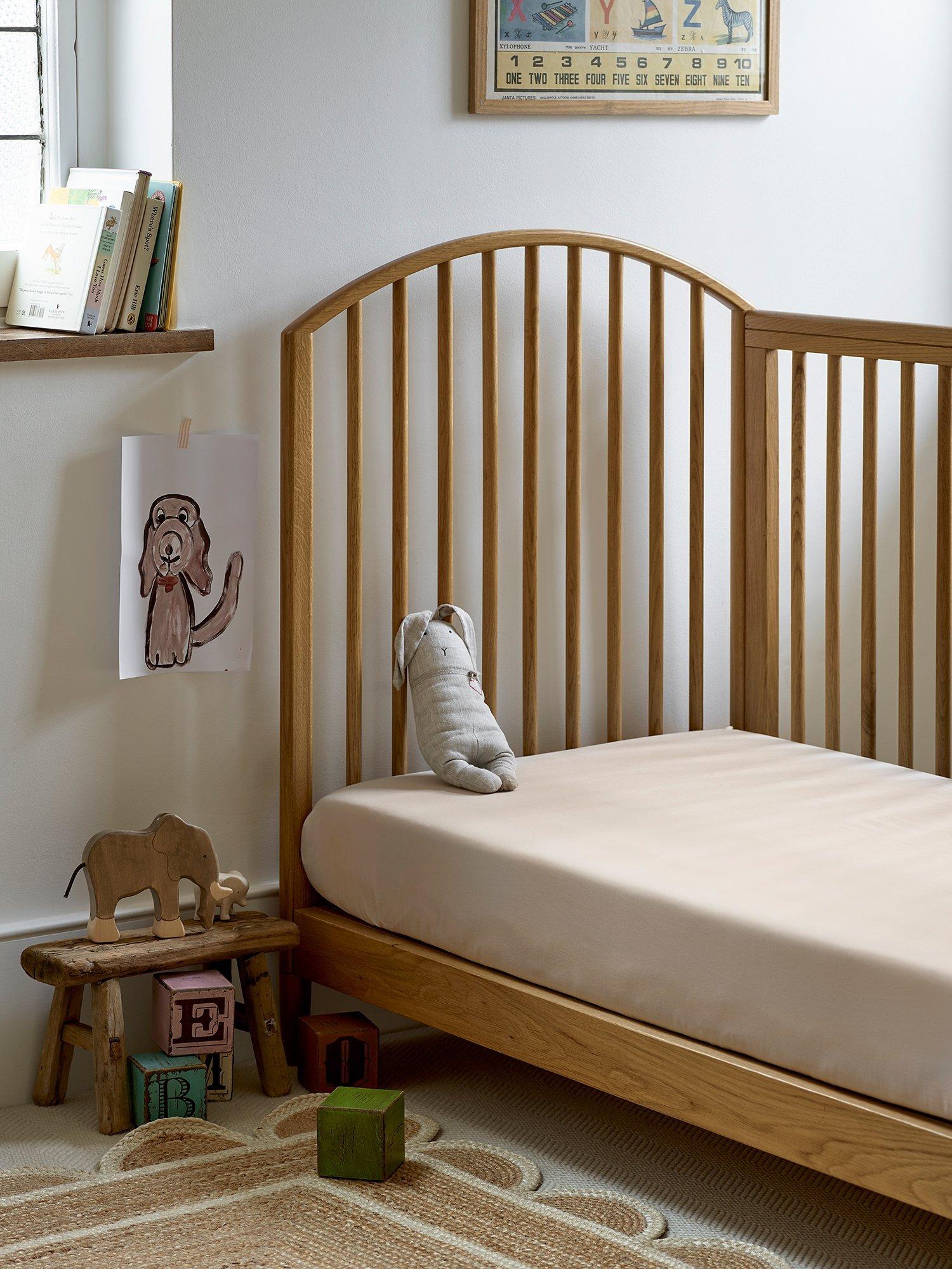 Piglet in Bed Kids' Cotton Infant Fitted Sheet, Parchment, Cotbed