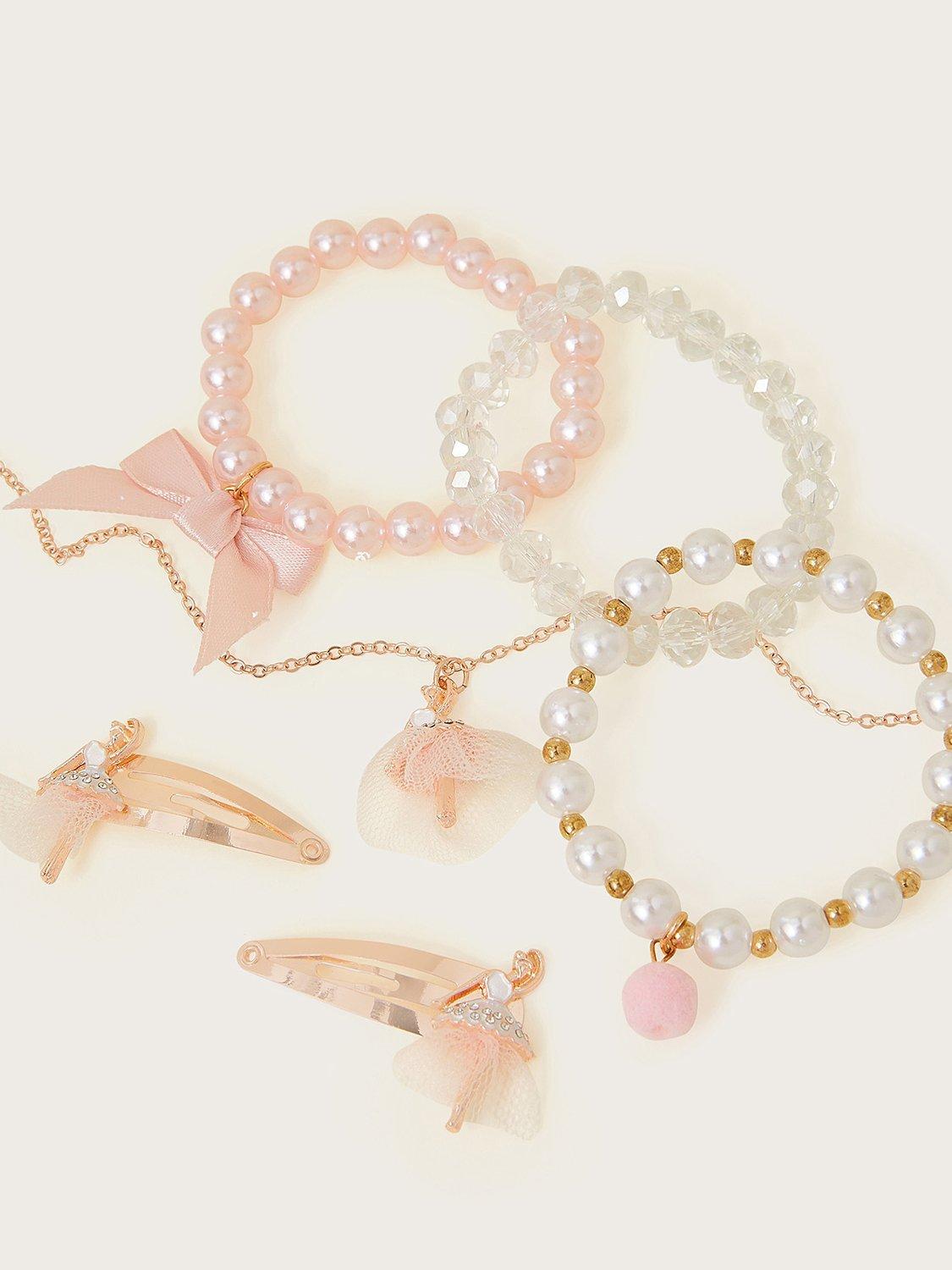 Product image 2 of 2, which shows Monsoon Kids' Rosa Ballerina Jewellery Set, Multi