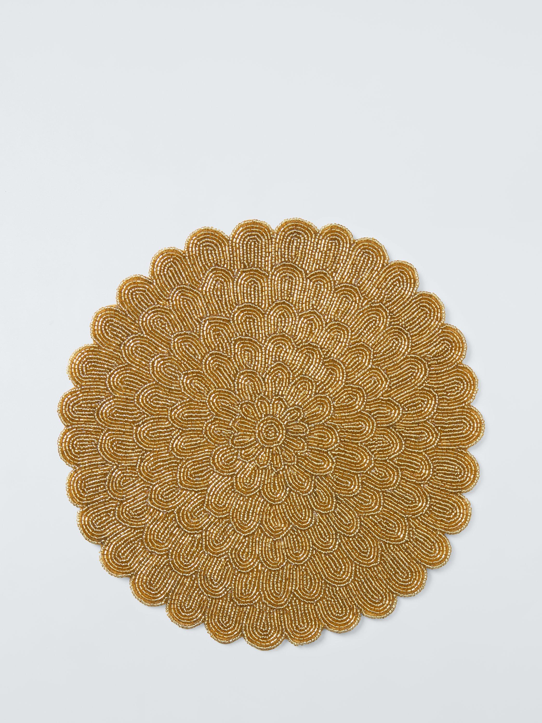 John Lewis Scallop Beaded Placemat, Gold
