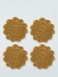 John Lewis Scallop Beaded Coasters, Set of 4, Gold